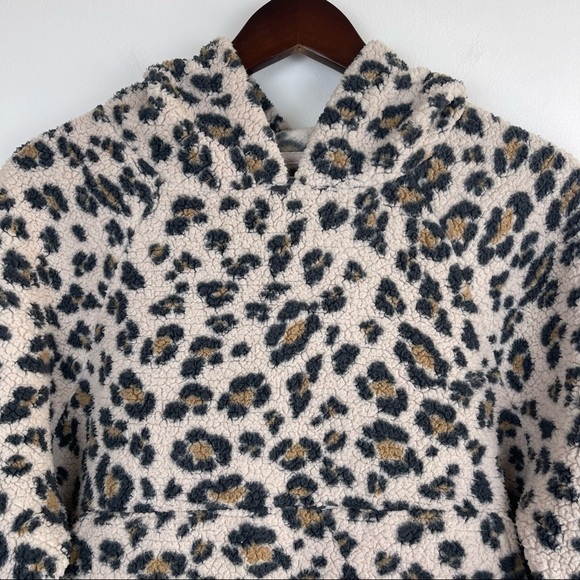 American Eagle Outfitters Animal Print Leopard Sherpa Fleece Hoodie Sweatshirt - Picture 4 of 10